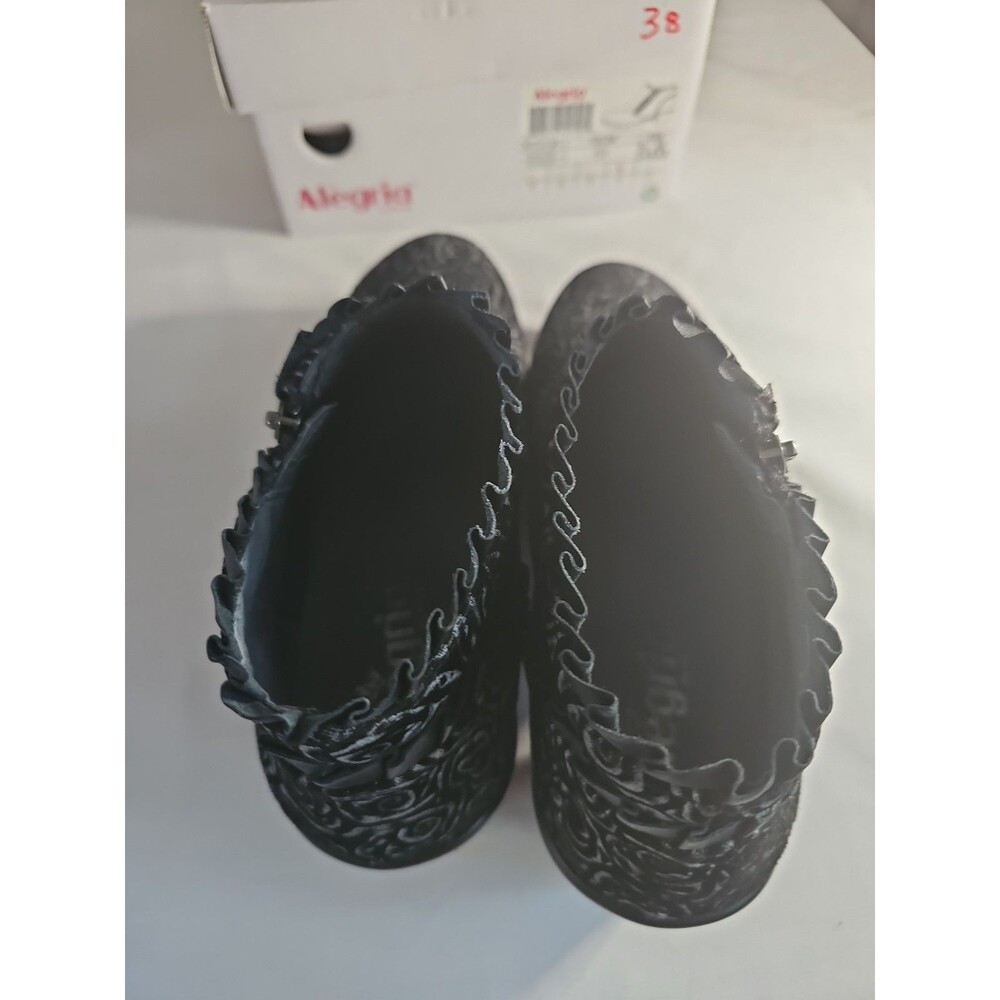 Alegria Hannah Peony Floral Leather Ankle Boots Ruffle HAN-537 Size EU38 US8-8.5 - Picture 6 of 7